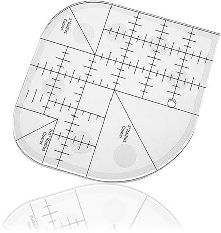 Regla de Corte de Esquina Curvada de Costura acrílica, Regla de patchwork Quilting Template Ruler, Regla de retales de Costura, para suministros de costura de bricolaje, hogar, oficina