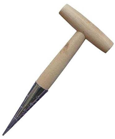 Herramientas para Plantar Bulbos de Flores - Herramienta para Plantar con Calibración y Punta de Acero Inoxidable, Plantador Manual de Hortalizas con Mango Ergonómico para Plantar en Jardín (11×28 cm)