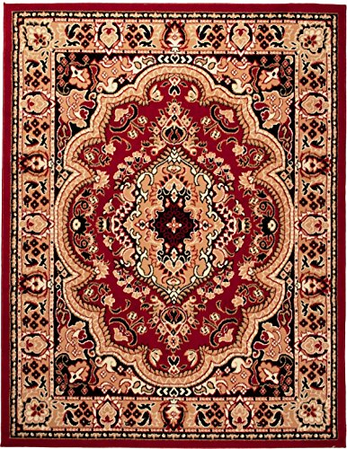 Carpeto Klassischer Orientteppich & Perserteppich mit Orientalisch Muster Kurzflor in Rot/TOP Preis - ÖKO TEX (300 x 400 cm)