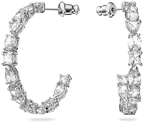 Swarovski Mesmera Drop-Ohrhänger, Weiße und Rhodinierte Ohrringe mit Strahlenden Swarovski Kristallen