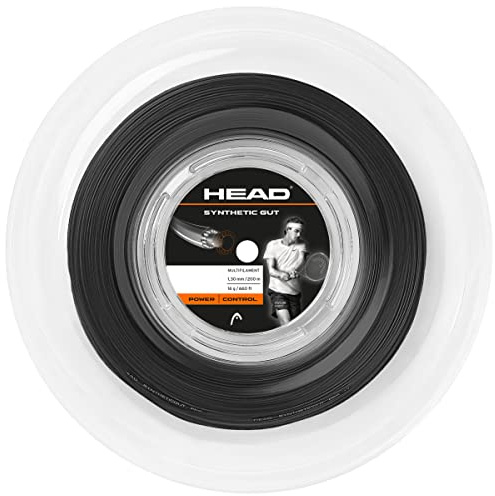 HEAD Synthetic Gut Tennis String Reel, 17 Gauge, Black, 660 Foot Length