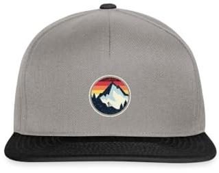 Spreadshirt Mountainbike MTB Downhill Berg Vintage Snapback Cap, One Size, Graphit/Schwarz