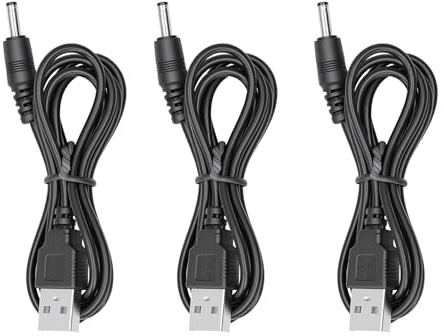 3 st USB-strömkabel 3,5x1,35 mm Jack laddningskabel DC 5V för fläkt,