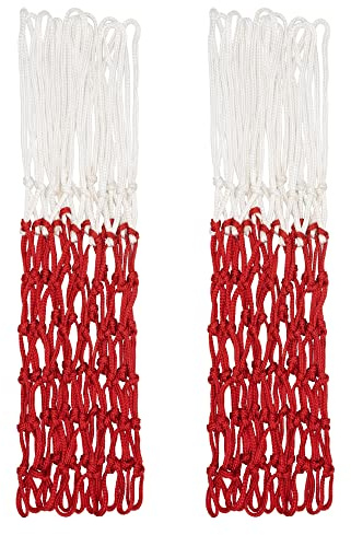 Sanung Basketball Net Set of 2, Used for Indoor and Outdoor, White and Red Two Color Standard Size Basketball Net Replacement