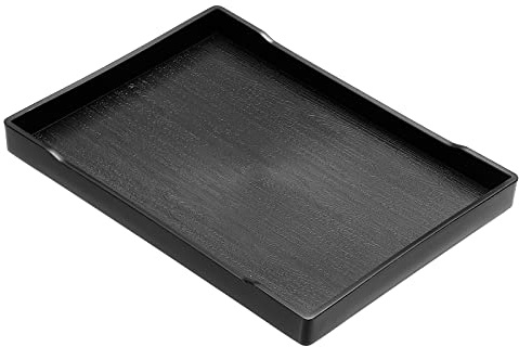 PATIKIL 13x9 Fast Food Tray, Plastic Reusable Recyclable Multi-Purpose Rectangle Serving Tray for Restaurant Home Kitchen, Black
