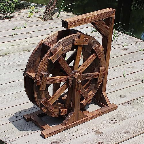 Fontana Con Ruota Idraulica,Fontana D'Acqua Giardino Esterno, Fontana Con Ruota Patio Giardino Giochi D'Acqua Feng Shui Ruote Cortile Ornamentale Stagno Decorativo,per Laghetto Giardino Cortile ( Colo