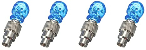 Hundnsney 4X Tapón de válvula con un LED Tapones de válvula en forma de grúa con luces de rueda para bicicleta de coche -