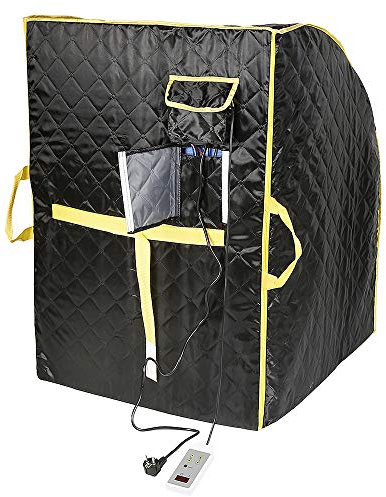 Sauna infrarouge portable - Sauna portable - Sauna à domicile - Sauna infrarouge portable - Pour 1 personne Sauna Box d'intérieur Chauffage portable 1000 W - Favorise la circulation sanguine (noir)