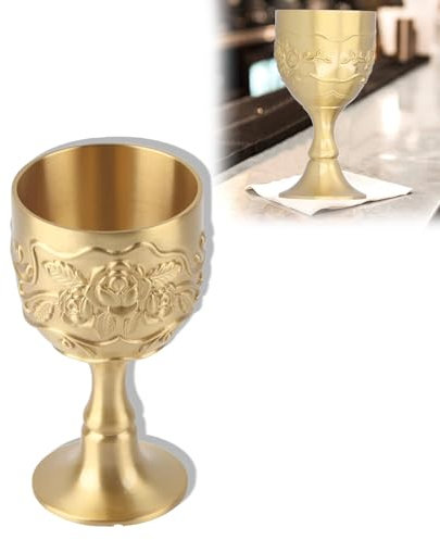 Verre à calice vintage,Calice Royal Gobelets d'Halloween Gobelet d'or à vin royal du roi Arthur,pour Gobelet Party Bar Drinkware(L)