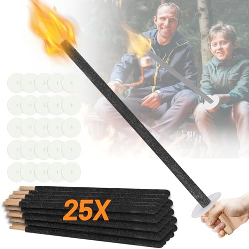 Gimisgu 25 x fackla, 72 cm fackla, brinntid 90–100 minuter, med handskydd och droppskål, lämplig för vandring, lägerbrandfest, vaxfacklor, utomhusdekoration