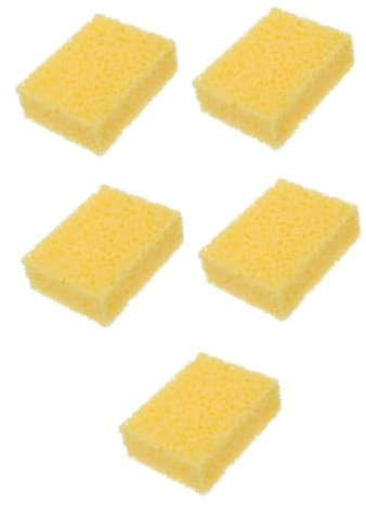 NUOBESTY 5 Piezas Herramientas De Alfarería Gel Cuadrado Cuerpo Pintor Malo Círculo Escoba Aire Depuración Muro Estallido Bálsamo Vidriar Jumbo Embadurnadores Líquido Paraca Esponja Yellow