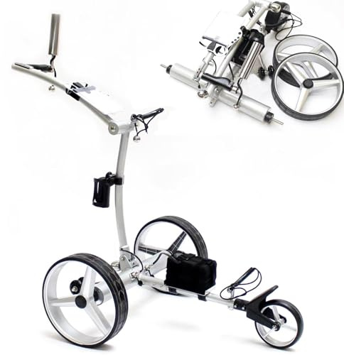 électrique Chariot de Golf Pliable,Fonction mémoire GO/STOP + changement vitesse 1-9,La taille pliée est 76×38×28cm, se glisse facilement dans le coffre d'une voiture,Facile à Ouvrir/Fermer