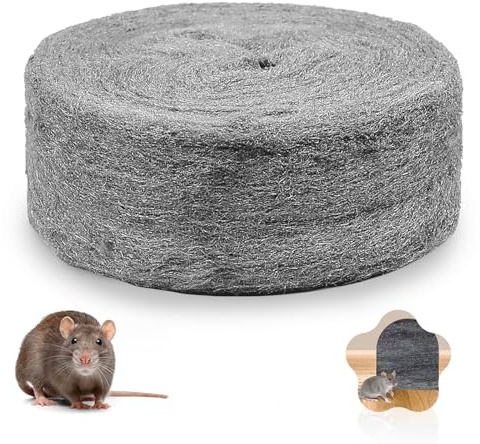 VBNZBK 6 M de laine d'acier fine 0000 contre les rongeurs pour trous et fissures murales – Avec gants