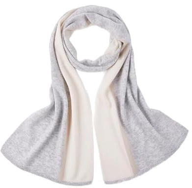 Kashmirscarf， Dam vinterullhalsduk flerfärgad 190x35cm(White Gray)
