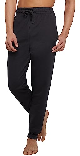 Hanes Mens Ecosmart Jogger Sweatpants, Midweight Fleece Lounge Pants, 30.5, Black, Medium US