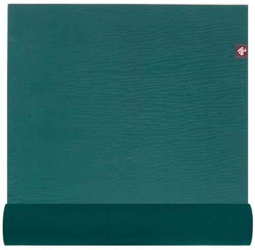 Manduka eKOLite Yoga Mat 71 - 4mm | Natural Rubber | Eco-Friendly | Soft Textured Surface | Natural Next-to-Skin Feel | 71 x 24 inches | Deep Sea