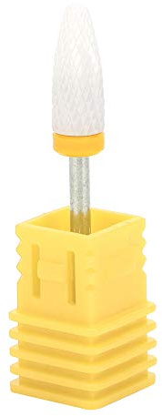 Punte Fresa Unghie, a Forma di Mais, Punte in Ceramica per Fresa con Base di Visualizzazione, Punta Trapano per Fresa Unghie per Manicure e Pedicure (Scatola gialla XF a grana extra fine)