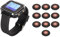 Drahtloses Rufsystem, Wiederaufladbarer Uhrenempfänger mit 10 Ruftasten, Vibrationssummer, Schwesternrufsystem, Pflegepersonal-Pager, für Pflegeheim-Restaurant-Server (EU-Stecker