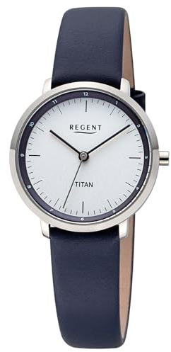 REGENT Damenarmbanduhr Titan Dunkelblau 12090372