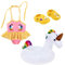 Puppenkleidung Sommer 3 Teilig,mit Badeanzug Schwimmring und Clogs,Baby Puppenzubehör,Badeanzug Puppe,für 43 cm Schwimmpuppe