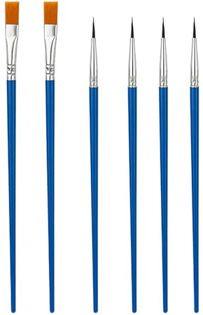 6-teiliges Pinsel-Set, Ölfarben-Pinsel, Detail-Malpinsel, spitze Spitze, Miniatur-Pinsel, Kunstpinsel für Aquarell, Öl, Acryl, Gesichtsdetailfarbe (6 Stück)