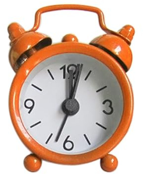Generic Mini Alarm Clock, Twin Bell, Bedside Table Clocks, Battery Operated, Non Ticking, Simple Loud, Vintage, 6.3x2x4.3cm, Orange
