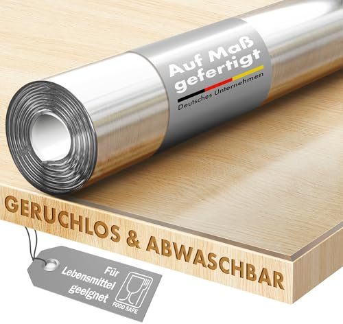 KARAT Protector de mesa semitransparente con borde recto - Mantel de mesa a medida, tamaño seleccionable - Película, protector de mesa mate, protección para mesa (Cristal, A:95 x L:195 cm)