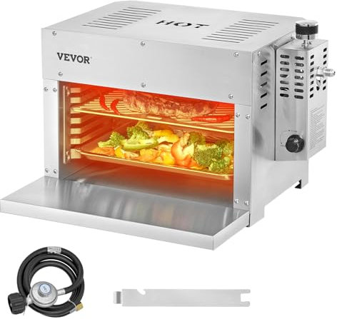 VEVOR Gril à steak au propane, gril infrarouge portable, 815,6 °C, barbecue infrarouge en acier inoxydable avec support réglable à 6 niveaux, machine à steak pour barbecue, toast, grill, pique-nique