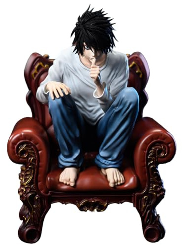 Anjinguang Anime L Figure - 15cm Detective L Sitting on Sofa Action Figure PVC Model Statue, Desktop Home Decoration Collectible Gift Fans