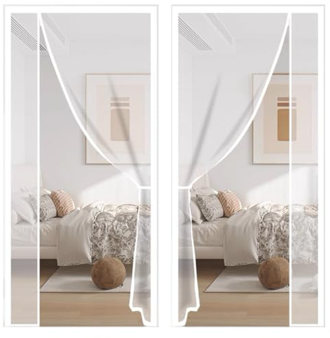 Bianco 150x235cm Zanzariera in Fibra di Vetro UV-Resistente – Protezione Anti-Insetti per Cucina e Soggiorno