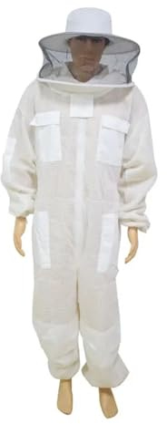 Ropa para apicultores Traje de apicultura ventilado 3 capas con velo redondo, ropa profesional(XL)