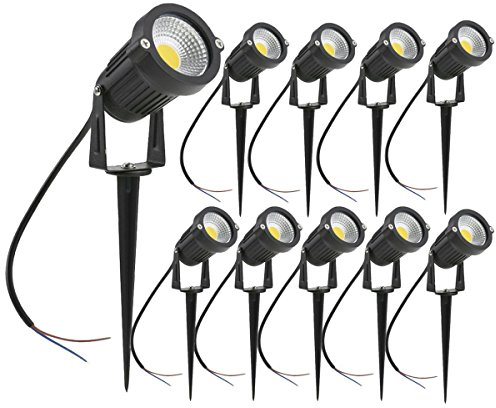 Faretti a LED da Giardino Esterno con Picchetti IP65 5W 220V Bianco freddo(set da 10)