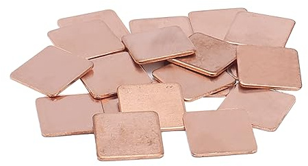 Pxyelec Heatsink Copper Pad Thermal Shim Copper Plate Cooler for Cooling IC Chipset GPU CPU Size 20 x 20 x 1.0 mm Pack of 20