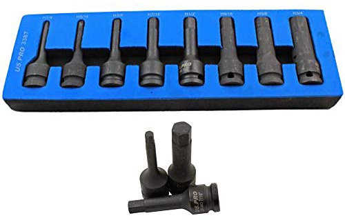 Grehge SAE/Imperial AF Hex/Allen Key Impact Bit Set 78mm 3387