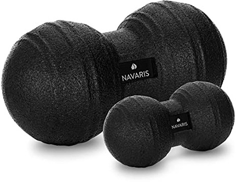 Navaris 2x Peanut Duo Massageball - in 2 Größen - Selbstmassage Duoball Faszienball Set - Trigger Point Massage Ball - Faszienbälle