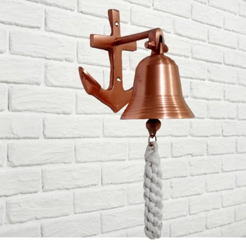 Purpledip Ottone Nautico Campana Ancoraggio Montaggio: Nave Pirata Marine Wall Hanging, Rame (11403B)