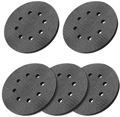 SI FANG Almohadilla de espuma suave de 125 mm con 8 agujeros, almohadilla de lijado de espuma para lijadora orbital aleatoria sin polvo de 5 pulgadas, resistente a los impactos, almohadilla de pulido