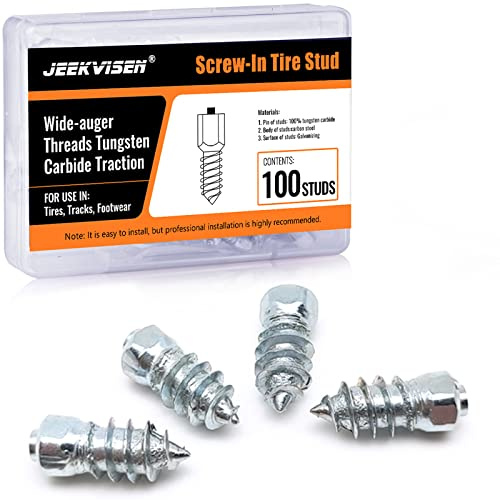 JEEKVISEN Carbide Screw Tire Studs Snow Spikes for Wading/Running/Fly Fishing Boots,Running Shoes，Fat/Snow Bike，Lawnmower，Lawn Sweeper，snowblower，Small Tractor，ATV，UTV，Motorcycle