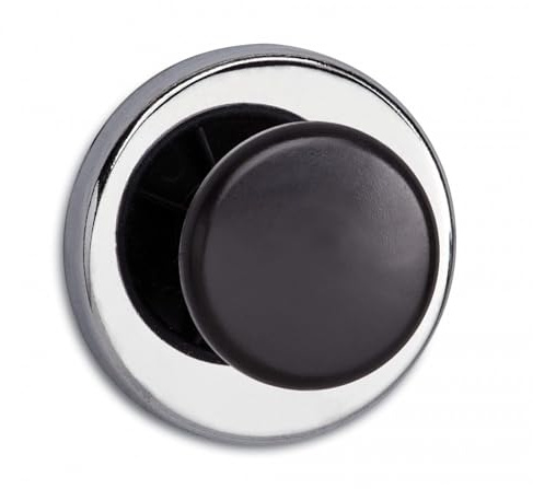 MAUL Magnet Mit Griffknopf 5,1x2,4cm | Starker Haftmagnet Mit 9kg Haftkraft | Einsetzbar Als Kleiderhaken, Garderobenhaken Und Taschenhalter | Für Kühlschrank, Magnettafel | Silber