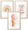 BIROYAL Bilder Kinderzimmer | 3er Set DIN A4 | Wandbilder | Kinderzimmer Poster | Deko Bilder Kinderzimmer Mädchen und Jungen | Babyzimmer Deko | Wandposter Premium (Rosa, Fuchs)