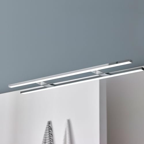 Aplike - Aplique Espejo Baño Boreal |Lámpara de Baño LED Elegante - Diseño Sofisticado, Iluminación Blanca y Eficiencia Energética - Marco Madera - 80 cm