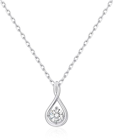 Philip Jones Sterling Silver Teardrop Twist Necklace Created with Zircondia® Crystals