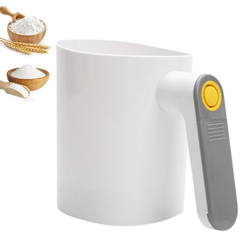 Setaccio elettrico per farina, a batteria, in acciaio inox, setaccio elettrico per setacciare rapidamente la farina, per cucinare, pasticceria, facile da pulire, capacità 4 tazze/1 l