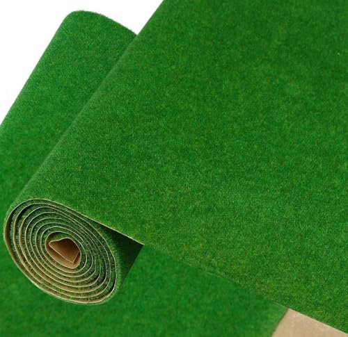 Tapis de pelouse pour modélisme ferroviaire 100 x 41 cm Tapis d'herbe Aménagement paysager, Modèle De Gazon, Décoration de gazon artificiel pour Modèle de Paysage, Jardin, Balcon (Vert Foncé C)