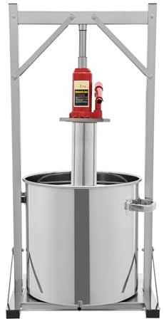 JLYNOWPT 36L/9.51Gal Hydraulic Fruit Press, 3 Ton Hydraulic Jack Press Extractor with Filter Bucket Fruit Wine Press with Bracket For Pressing Rice Wines, Honey, Vegetables, wine