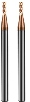 Hilpaty Fresa de Carburo de Tungsteno 1.5 * 50mm*2, HRC 55, Recubierta de TiSiN, 4 Flautas, Fresas CNC de Alto Rendimiento para Metal, Hierro Fundido, Acero Inoxidable y Acero Aleado