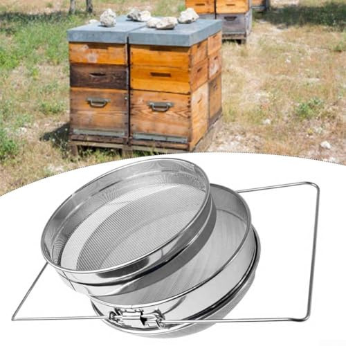 Passoire à miel en acier inoxydable, anti-rouille, double couche, extracteur de miel, extracteur de débris, équipement de maille fine et grossière pour l'apiculture
