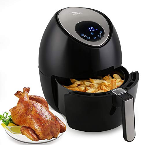 Uten Heißluftfritteuse XL Fritteuse Airfryer 3,2L Aerofryer mit digitalem Display, Touch-Control-Sensor und Rapid-Air-Umluft Technologie 1400W