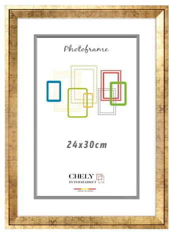 CHELY INTERMARKET | 47C2A | Marco de fotos 24x30cm MOD-224 (Dorado) | Estilo barroco | Marco de madera para decoración de casa | Fotografías de boda | Listado de precios (224-24x30-0,75)