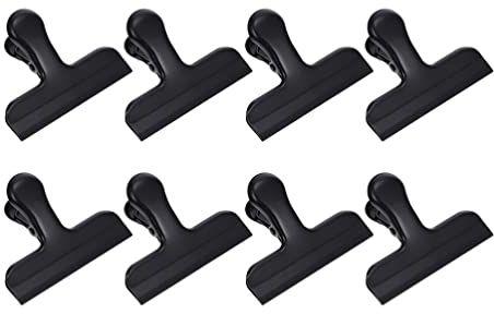 POPETPOP File Closure Clips 8 Pack Stainless Steel Food Bag Clips with Strong Spring Airtight Seal for Snacks Documents Household and Office Use Portable and